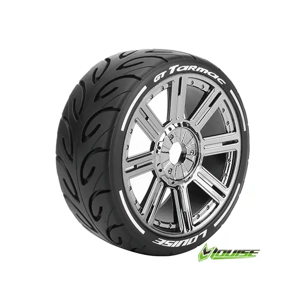 Tires & Wheels GT-TARMAC 1/8 GT Soft (MFT) Black Chrome (2)