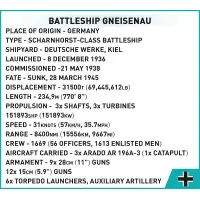 2417 PCS HC WWII /4835/ BATTLESHIP GNEISENAU