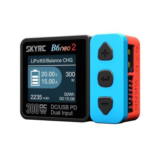 B6neo 2 DC Ladegerät blau/rot LiPo 1-6S 15A 300W