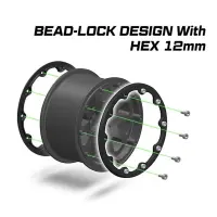 Däck & Fälg MT-PIONEER 1/10 Svart Beadlock (0) Soft MFT (2)