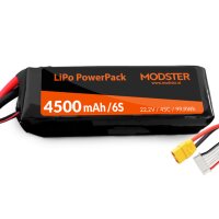 LiPo Akku 6S 22,2V 4500 mAh 45C  (XT90) PowerPack