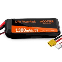 LiPo Akku 3S 11,1V 1300 mAh 45C (XT60) PowerPack