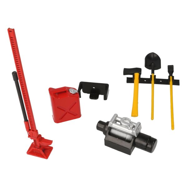 Werkzeug Set mit Halterung Dekor Rot